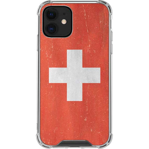 Switzerland Flag Distressed iPhone 12 Mini Clear Case